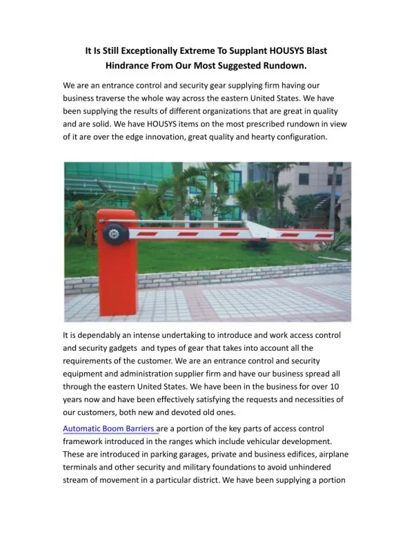 Automatic Boom Barrier Gates with New Technology