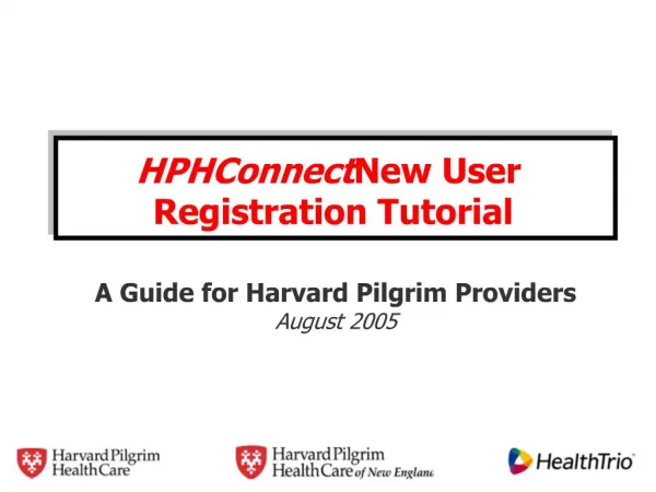 HPHConnect New User Registration Tutorial