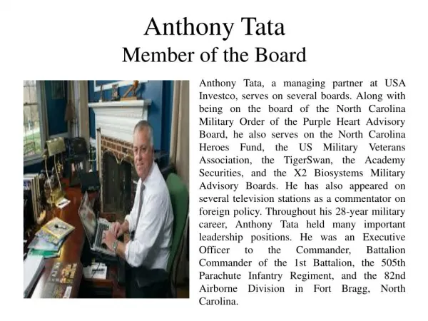 Anthony Tata Member of the Board