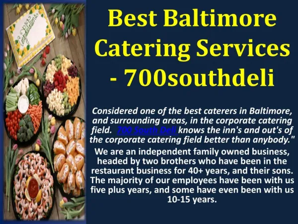 Best Baltimore Catering Services - 700southdeli