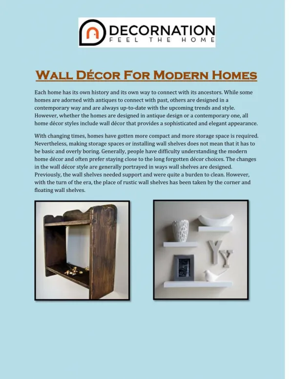 Wall Décor For Modern Homes