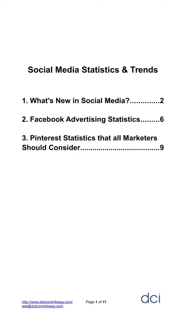 Social Media Statistics and Trends
