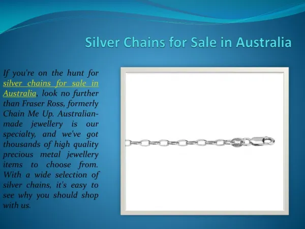 Silver Chains for Sale in Australia