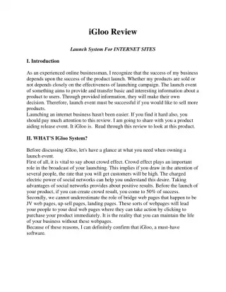 iGloo App Review - slide 1