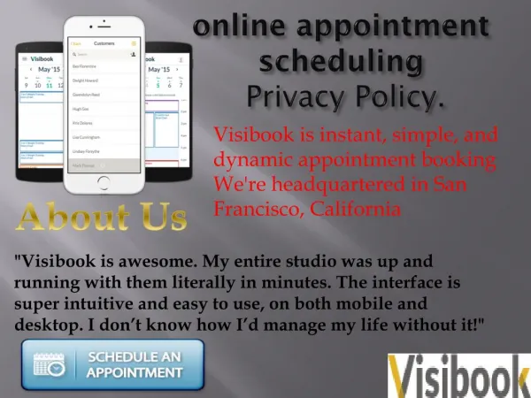 online appointment scheduling Privacy Policy.