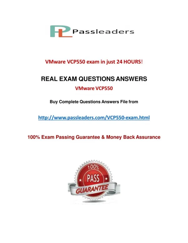 Passleader VCP550 Questions Answers