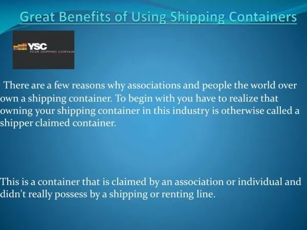 Points To Be Consider While Purchasing Shipping Containers