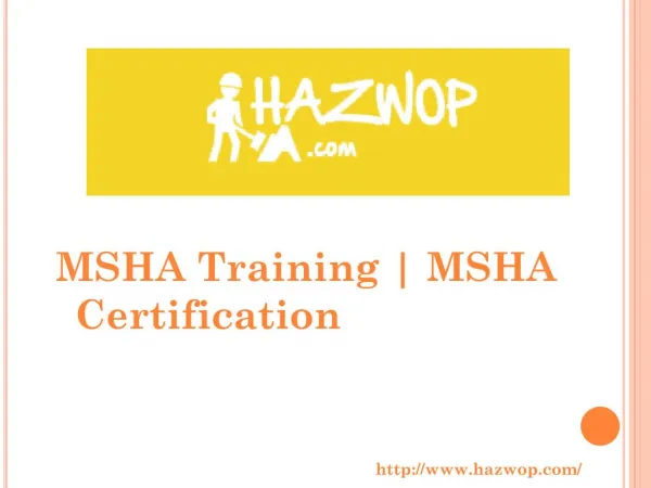 Msha New Miner Training