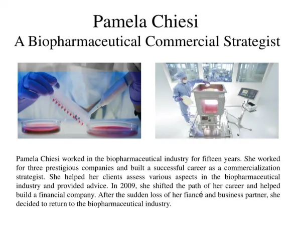 Pamela Chiesi A Biopharmaceutical Commercial Strategist