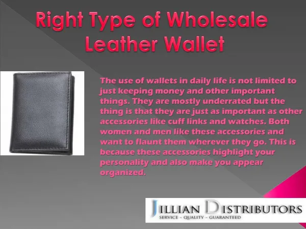 Right Type Of Wholesale Leather Wallet