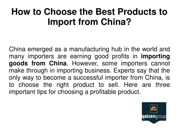 Best Products To Import From China
