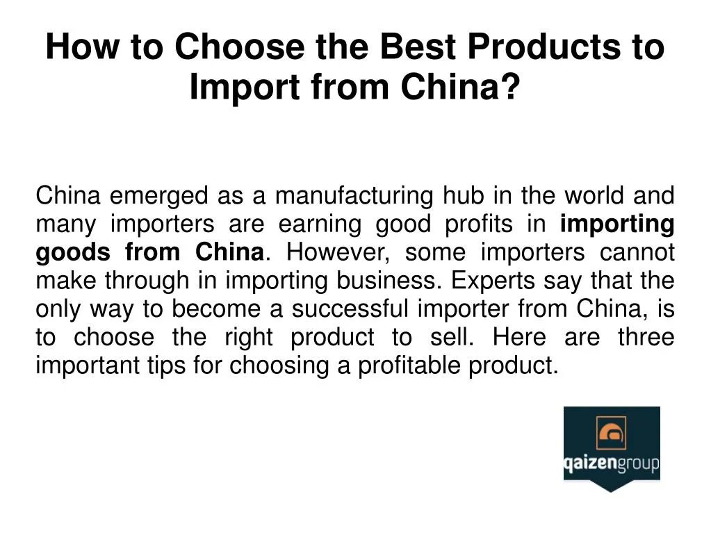 how to choose the best products to import from china