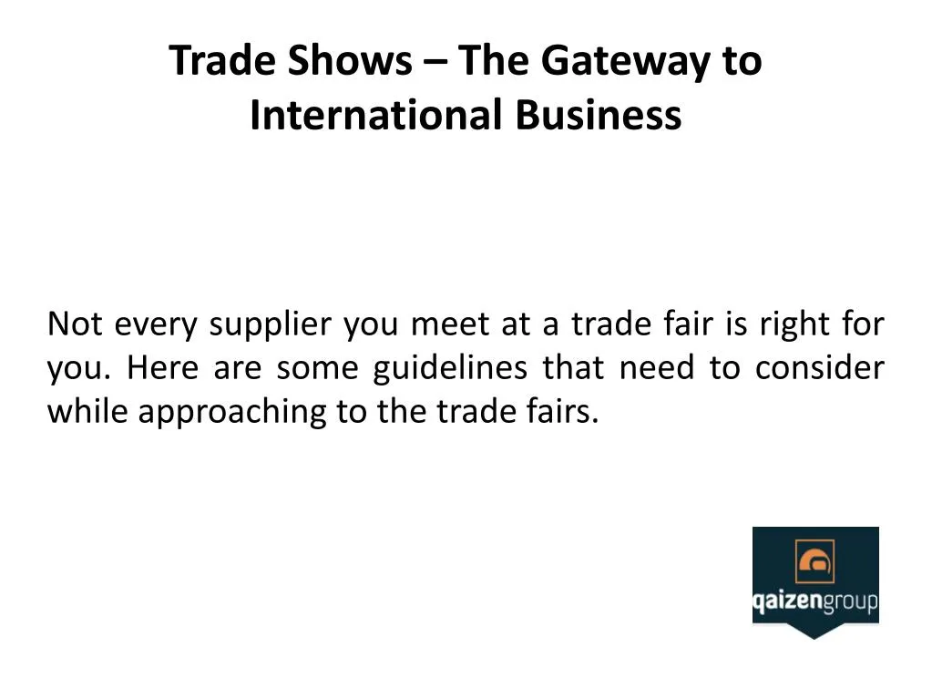 trade shows the gateway to international business