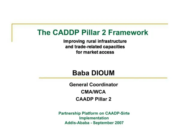 The CADDP Pillar 2 Framework
