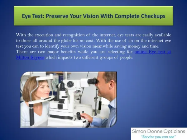 Eye Test: Preserve Your Vision With Complete Checkups