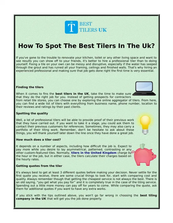 How To Spot The Best Tilers In The Uk?