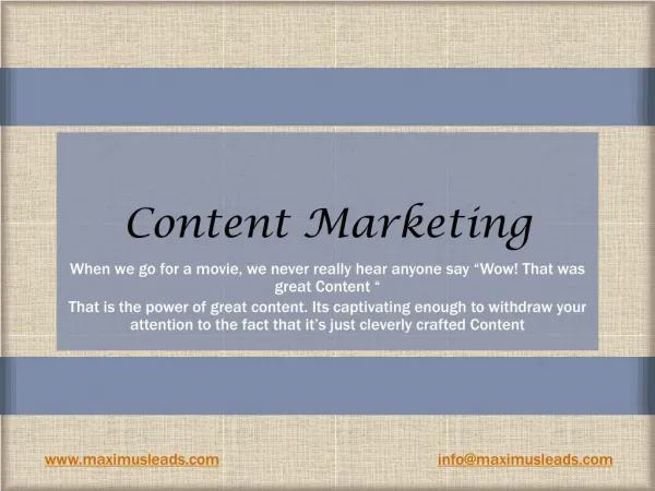 Content marketing - Maximus Leads