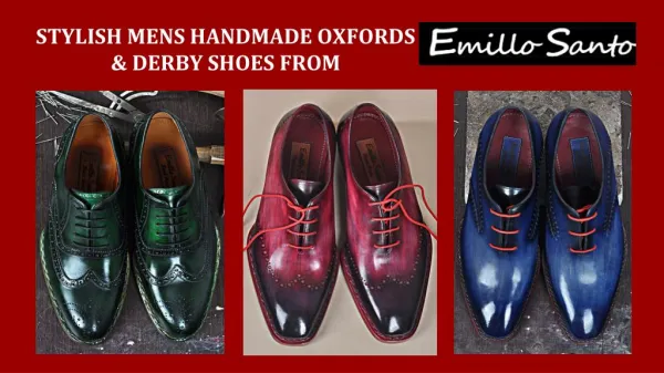 Mens Handmade Oxfords and Derby Shoes - Emillosanto