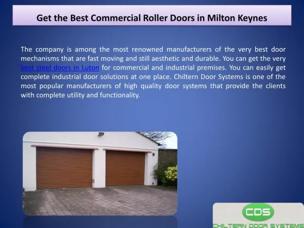 Get the Best Commercial Roller Doors in Milton Keynes