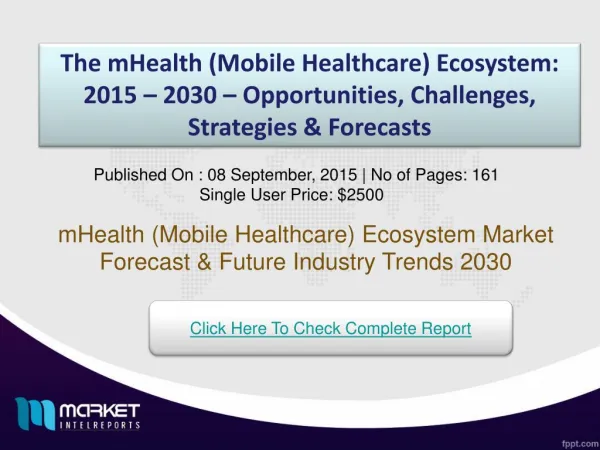 2030 Growth opportunities on mHealth (Mobile Healthcare) Ecosystem Market