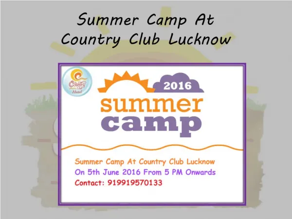 Summer Camp At Country Club Lucknow