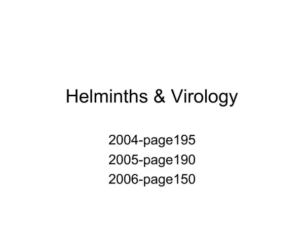 Helminths Virology