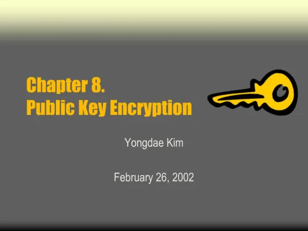 Chapter 8. Public Key Encryption