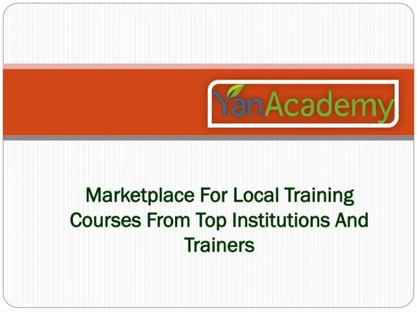 marketplace for local training courses from top institutions and trainers