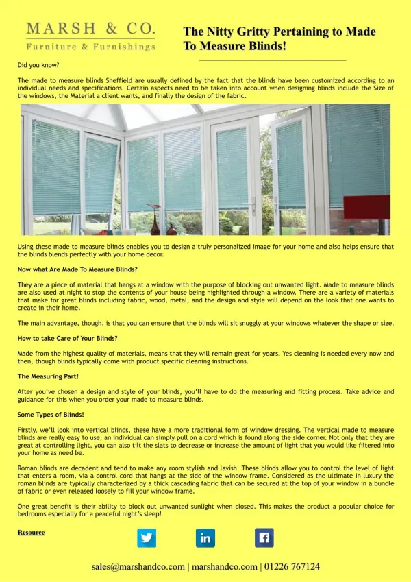 The Nitty Gritty Pertaining to Made To Measure Blinds!