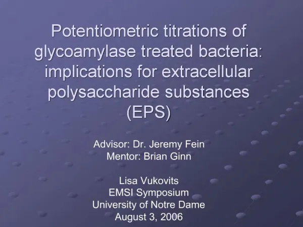 Potentiometric titrations of glycoamylase treated bacteria: implications for extracellular polysaccharide substances EPS