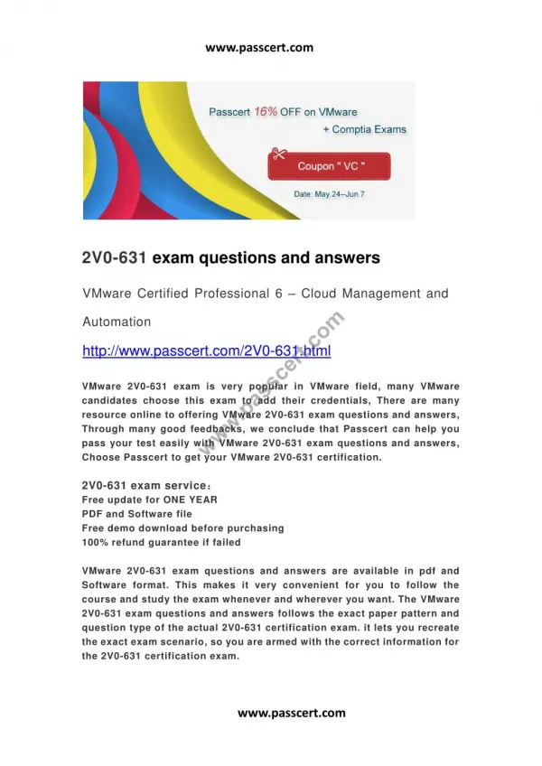 VMware 2V0-631 exam questions