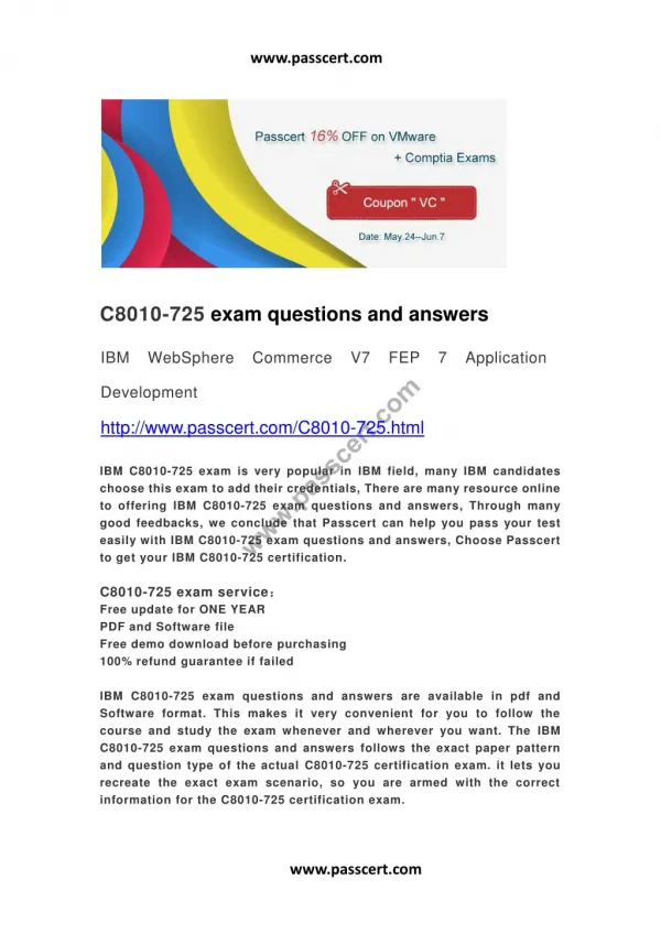 IBM C8010-725 exam questions