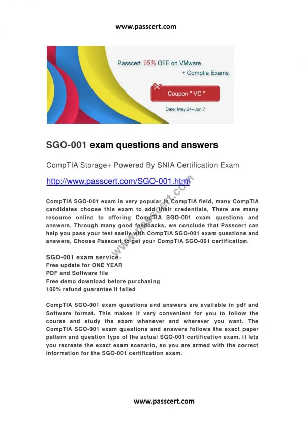 CompTIA SGO-001 exam questions