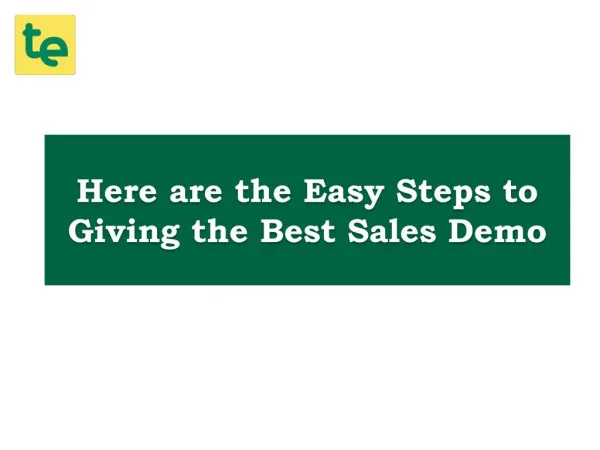 Follow These 8 Steps To Give Successful Sales Demo