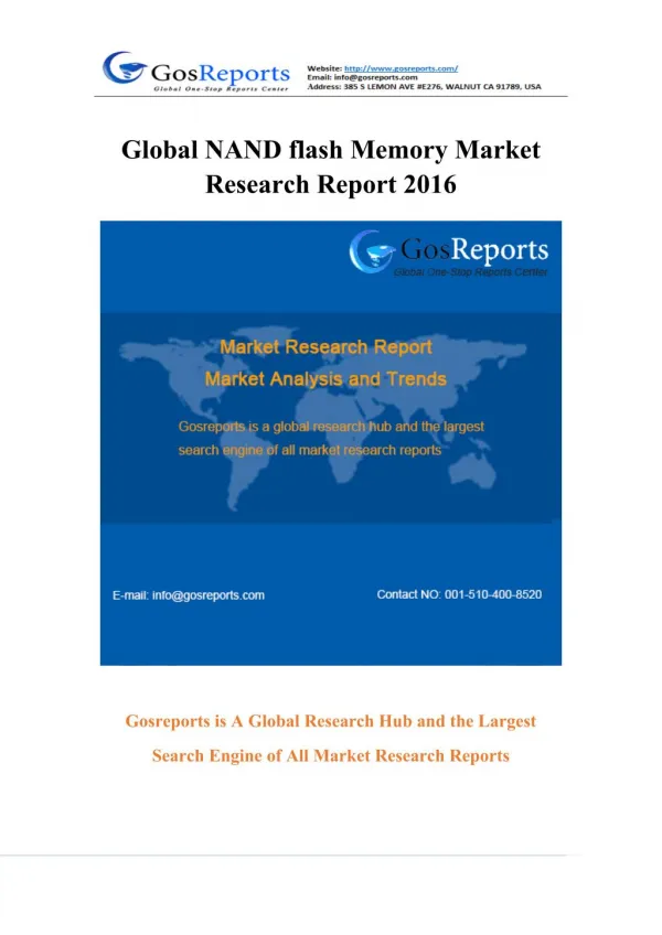 Global NAND flash Memory Market Research Report 2016