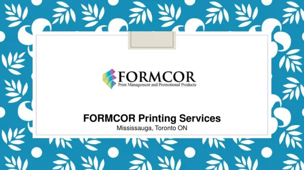 Formcor - Printing Services in Mississauga, Toronto,ON