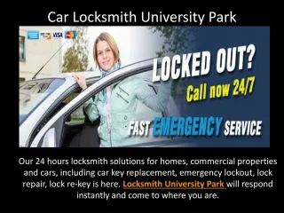 Car Locksmith University Park - slide 1