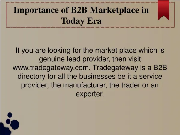 B2B marketplace, Top B2B Company and Trade Suppliers Directory