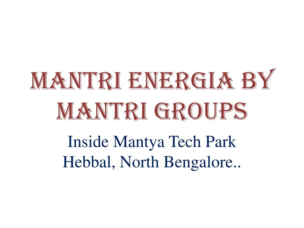 mantri energia by mantri groups