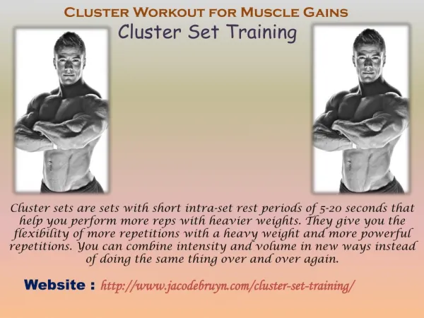 Cluster Set Training - jaco de bruyn workout for Muscle Gains