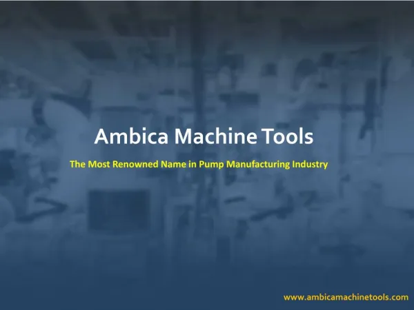 Centrifugal Pumps Manufacturer, Ambica Machine Tools