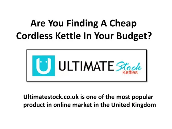 @ www.ultimatestock.co.uk - Get Enjoy A Enormous Cup Of Tea And Coffee through Cordless kettle!