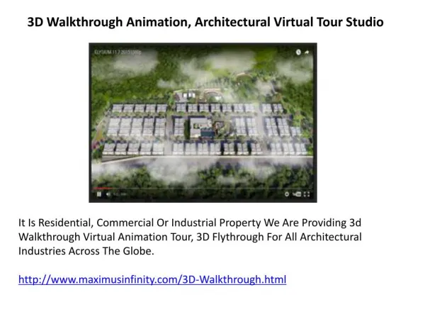 3D Walkthrough Animation, Architectural Virtual Tour Studio