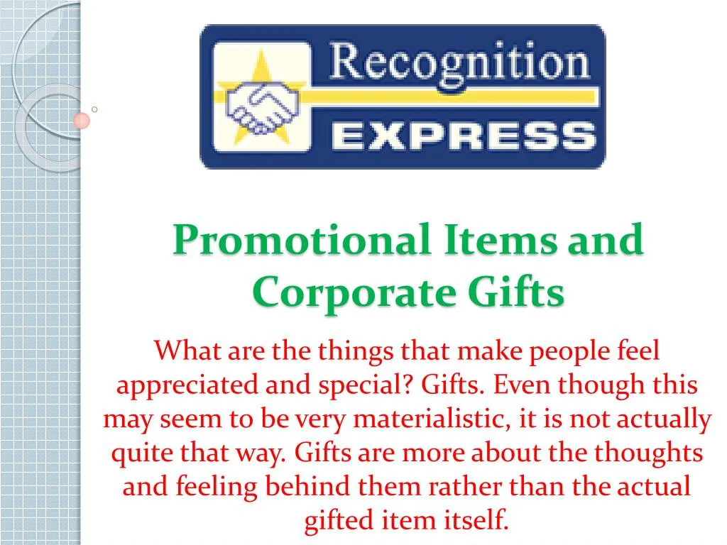 promotional items and corporate gifts