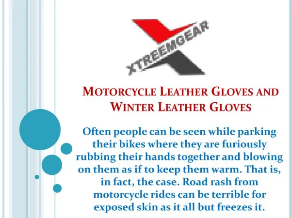 Motorcycle Leather Gloves and Winter Leather Gloves