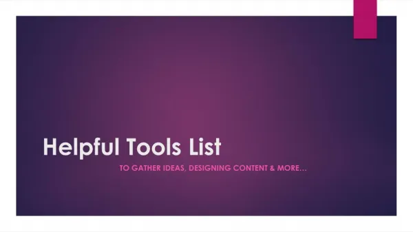 Helpful tools list for Data Storytelling