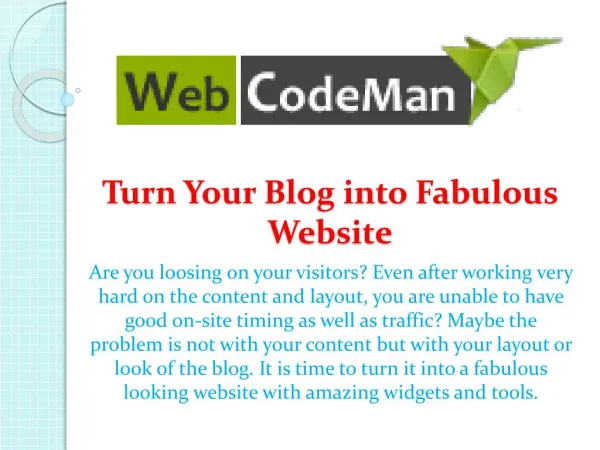Turn Your Blog into Fabulous Website