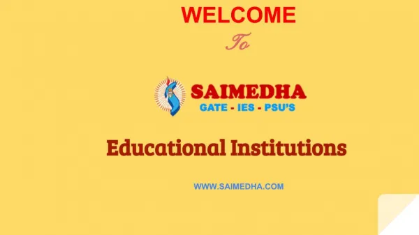SAIMEDHA GRE | GATE | IES | Training Institute
