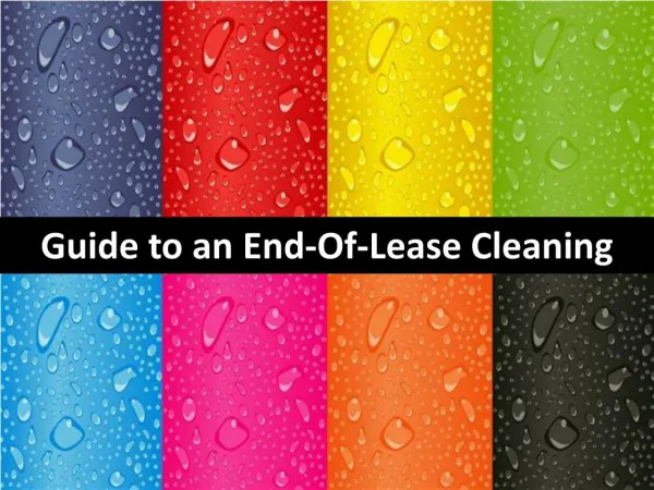 Guide to an End-Of-Lease Cleaning