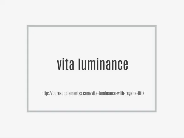 Vita Luminance | Risk Free Trial Offer